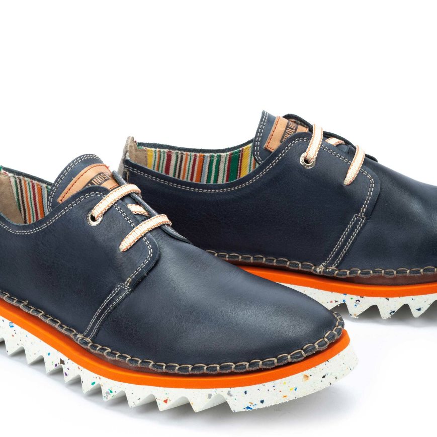 Men's Pikolinos VILLENA Lace Up Shoes Blue | NZ IQ1095A